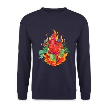 M. Ganesha - Sweat-shirt Unisexe - marine - Devant - Alina (178cm) & Michal (187cm)