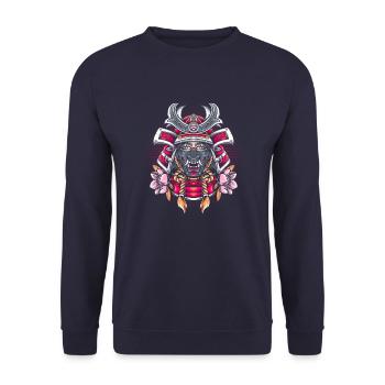 Samurai Girl Warrior - Unisex Sweatshirt - navy - Front - Alina (178cm) & Michal (187cm)