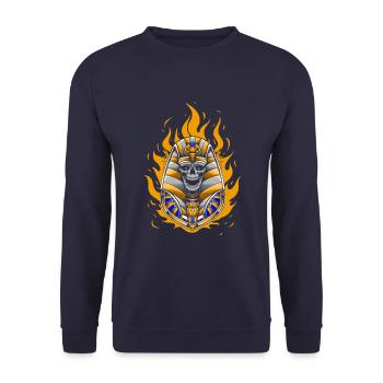 Skull Anubis - Unisex Sweatshirt - navy - Front - Alina (178cm) & Michal (187cm)