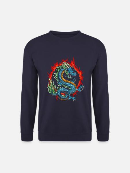 Angry Japanese dragon - Unisex Sweatshirt - navy