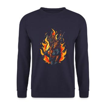 Japanese Samurai - Unisex Sweatshirt - navy - Front - Alina (178cm) & Michal (187cm)
