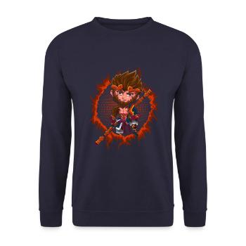 Chibi Monkey King - Unisex Sweatshirt - navy - Front - Alina (178cm) & Michal (187cm)