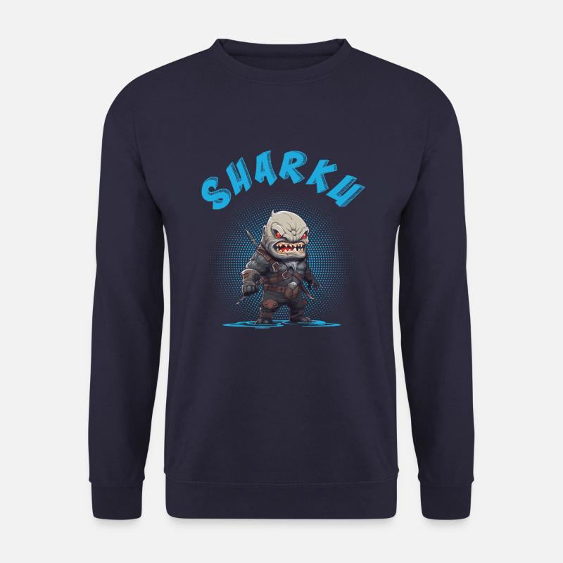 Chibi Sharku Warrior - Unisex Sweatshirt - navy