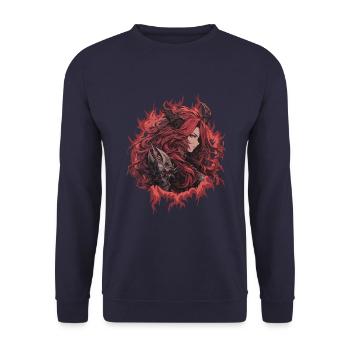 La Femme Dragon - Sweat-shirt Unisexe - marine - Devant - Alina (178cm) & Michal (187cm)