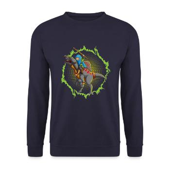L’attaque ninja avec le Spinosaurus - Sweat-shirt Unisexe - marine - Devant - Alina (178cm) & Michal (187cm)