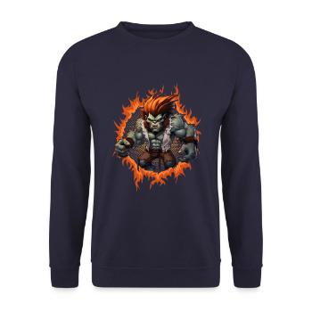 Roi Zombie Gorille - Sweat-shirt Unisexe - marine - Devant - Alina (178cm) & Michal (187cm)