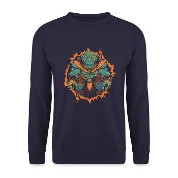 Oni gobelin gourmand - Sweat-shirt Unisexe - marine - Devant - Alina (178cm) & Michal (187cm)