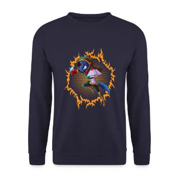 The Gambler's Wolf - Unisex Sweatshirt - navy - Front - Alina (178cm) & Michal (187cm)