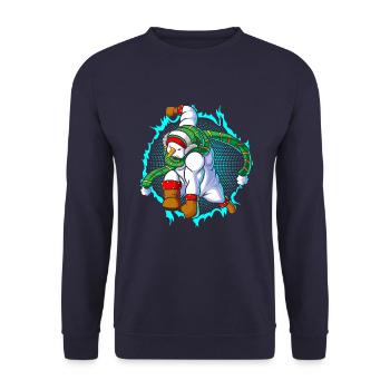 The snowman is ready for the attack - Unisex Sweatshirt - navy - Front - Alina (178cm) & Michal (187cm)
