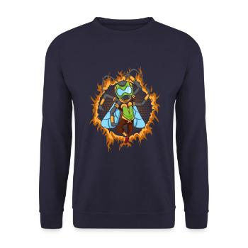 Der Kriegerfliege - Unisex Pullover - Navy - Vorne - Alina (178cm) & Michal (187cm)