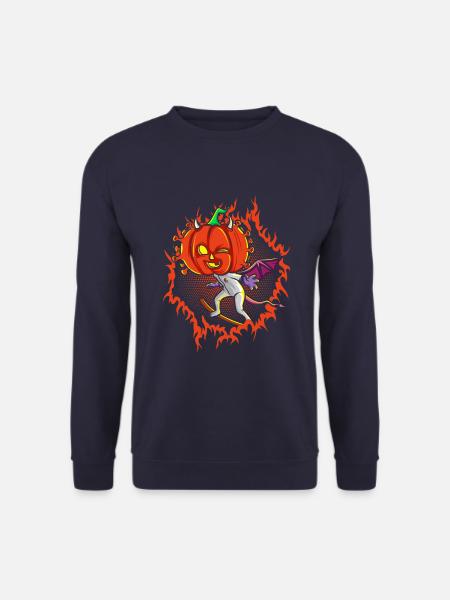 The Witch Devil Pumpkin Head - Unisex Sweatshirt - navy