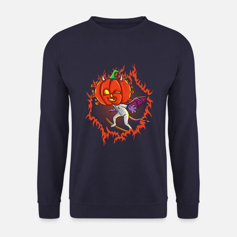The Witch Devil Pumpkin Head - Unisex Sweatshirt - navy
