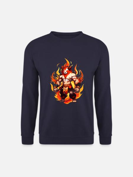 Demon with fiery flair - Unisex Sweatshirt - navy