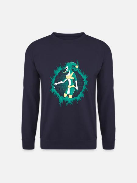Alien with Halftone Background - Unisex Sweatshirt - navy