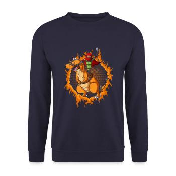 L’assassin avec le Tyrannosaurus Rex - Sweat-shirt Unisexe - marine - Devant - Alina (178cm) & Michal (187cm)