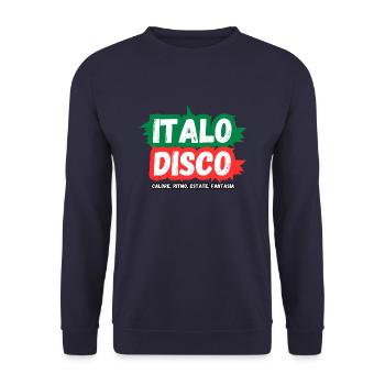 Italo Disco shirt heat, rhythm, summer, fantasy - Unisex Sweatshirt - navy - Front - Alina (178cm) & Michal (187cm)
