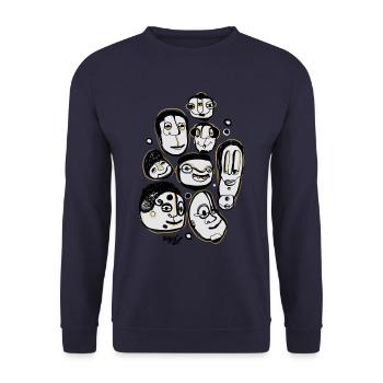 Do you like coffee?! - Unisex Pullover - Navy - Vorne - Alina (178cm) & Michal (187cm)