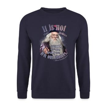 Harry Potter Dicton D'Albus Dumbledore - Sweat-shirt Unisexe - marine - Devant - Alina (178cm) & Michal (187cm)