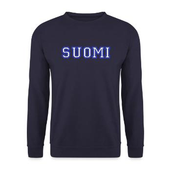 suomi - Unisex Sweatshirt - navy - Front - Alina (178cm) & Michal (187cm)