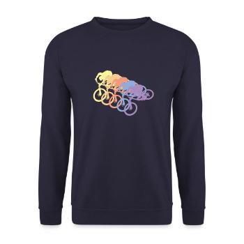 Biker Fahrrad - Unisex Pullover - Navy - Vorne - Alina (178cm) & Michal (187cm)