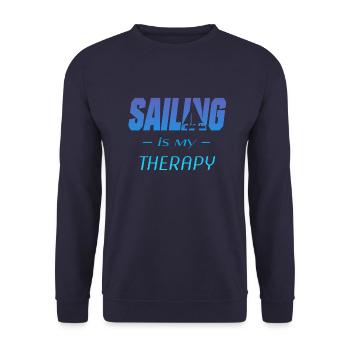 Sailiing is my therapy - Unisex Pullover - Navy - Vorne - Alina (178cm) & Michal (187cm)