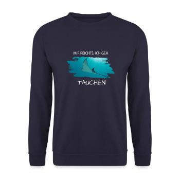 Tauchen Rochen Diving - Unisex Pullover - Navy - Vorne - Alina (178cm) & Michal (187cm)