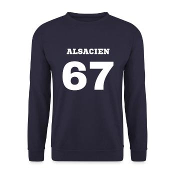 ALSATIAN of 67 - Unisex Sweatshirt - navy - Front - Alina (178cm) & Michal (187cm)