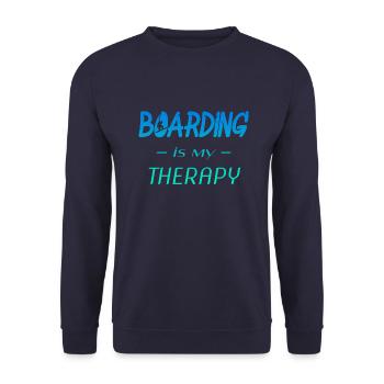 boarding is my therapy - Unisex Pullover - Navy - Vorne - Alina (178cm) & Michal (187cm)