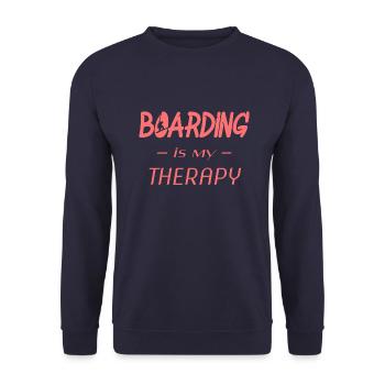 boarding snowboarding - Unisex Pullover - Navy - Vorne - Alina (178cm) & Michal (187cm)