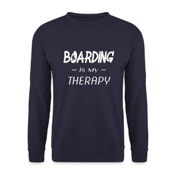 Spruch für boarden, Snowboard Spruch - Unisex Pullover - Navy - Vorne - Alina (178cm) & Michal (187cm)