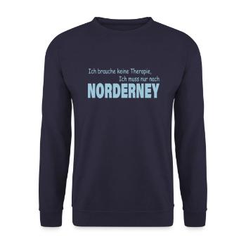 Therapie NORDERNEY - Unisex Pullover - Navy - Vorne - Alina (178cm) & Michal (187cm)