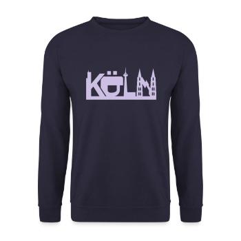 Cologne skyline with sights - Unisex Sweatshirt - navy - Front - Alina (178cm) & Michal (187cm)