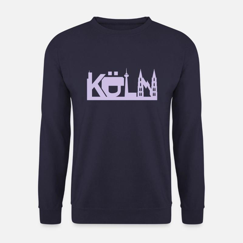 Köln Skyline mit Sehenswürdigkeiten - Unisex Pullover - Navy