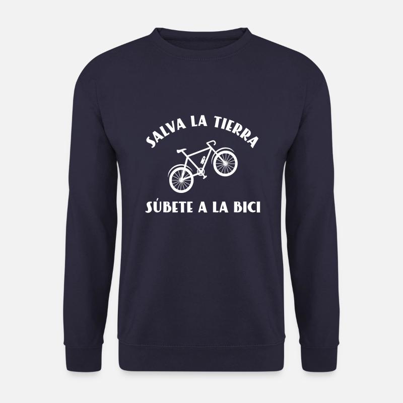 Rette die Erde – steig aufs Fahrrad - Unisex Pullover - Navy