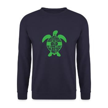 Plastic Kills Turtles - Plastic Kills turtles - Unisex Sweatshirt - navy - Front - Alina (178cm) & Michal (187cm)