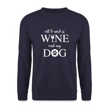 Wine Dog Wine Dog - Dog Lover Dog Mum - Unisex Sweatshirt - navy - Front - Alina (178cm) & Michal (187cm)