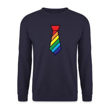 Gay Tie Gay Pride Gay Shirt LGBT Gay Marriage - Unisex Pullover - Navy - Vorne - Alina (178cm) & Michal (187cm)