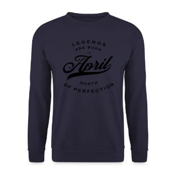 APRIL BIRTHDAY - Unisex Sweatshirt - navy - Front - Alina (178cm) & Michal (187cm)