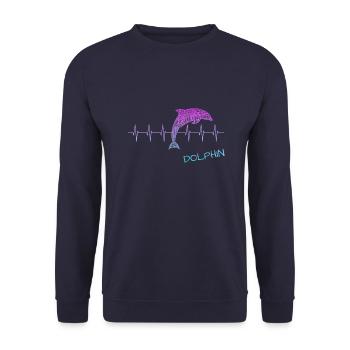 Dolphin Delfin - Unisex Pullover - Navy - Vorne - Alina (178cm) & Michal (187cm)