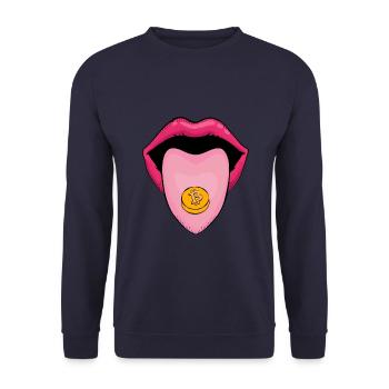 Mouth of Wisdom - XTC MDMA Bitcoin - Unisex Sweatshirt - navy - Front - Alina (178cm) & Michal (187cm)