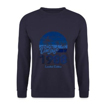 Vintage Year 1988 Limited Edition Blue - Unisex Sweatshirt - navy - Front - Alina (178cm) & Michal (187cm)