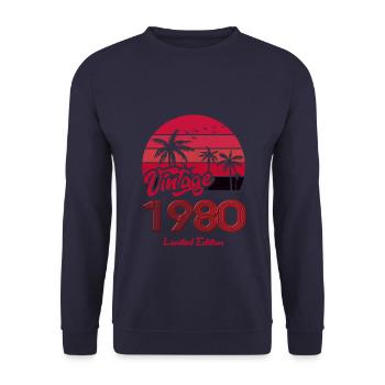 Vintage Year 1980 Limited Edition Red - Unisex Sweatshirt - navy - Front - Alina (178cm) & Michal (187cm)