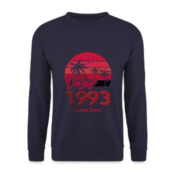 Vintage Year 1993 Limited Edition Red - Unisex Sweatshirt - navy - Front - Alina (178cm) & Michal (187cm)
