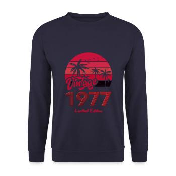 Vintage Year 1977 Limited Edition Red - Unisex Sweatshirt - navy - Front - Alina (178cm) & Michal (187cm)