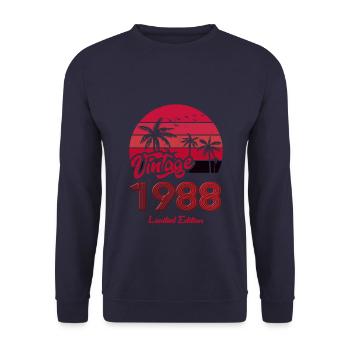 Vintage Year 1988 Limited Edition Red - Unisex Sweatshirt - navy - Front - Alina (178cm) & Michal (187cm)