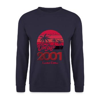 Vintage Year 2001 Limited Edition Red - Unisex Sweatshirt - navy - Front - Alina (178cm) & Michal (187cm)
