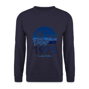 Vintage Year 1975 Limited Edition Blue - Unisex Sweatshirt - navy - Front - Alina (178cm) & Michal (187cm)
