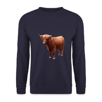 Bovins écossais des Highlands - Sweat-shirt Unisexe - marine - Devant - Alina (178cm) & Michal (187cm)