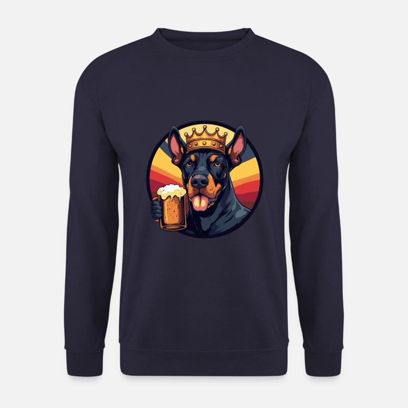 Dobermann Hund Bier - Unisex Pullover - Navy
