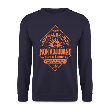 Appellez-moi mon Adjudant, bande de Manche à C.... - Sweat-shirt Unisexe - marine - Devant - Alina (178cm) & Michal (187cm)